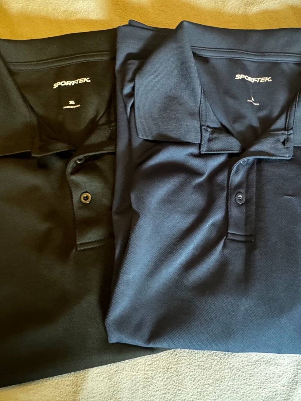 2 pack Sport-Tek ST640 Men's PosiCharge RacerMesh Polo - True Navy & Black